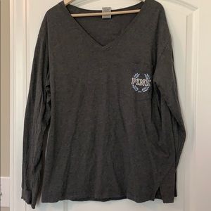 Victoria’s Secret PINK grey long sleeve tee shirt